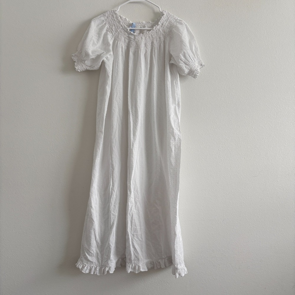 Hill House Home Caroline Nap Dress XS White Swiss Dot Maxi Cottagecore Ethereal